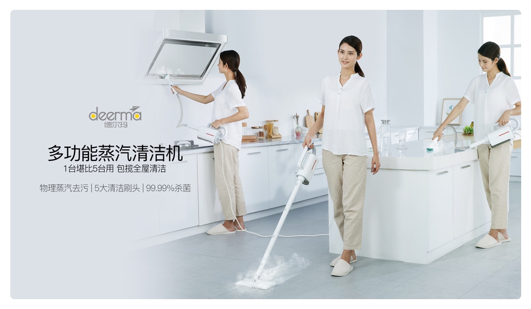 德尔玛多功能蒸汽清洁机demzq600白色