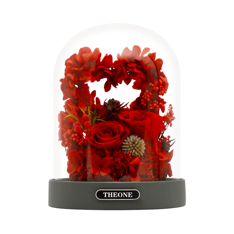 唯忆 “为爱倾心”永生花玻璃罩礼盒520玫瑰花