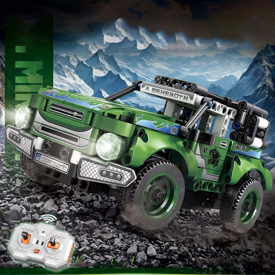 顺丰包邮 明迪2.4G科技遥控车积木-8704