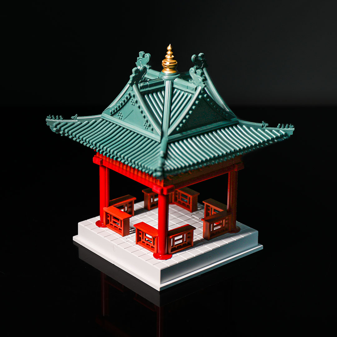 千年榫营造积木十字歇山亭 单个装