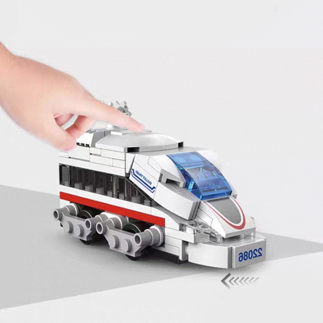 顺丰包邮 迷你回力火车头积木-22083