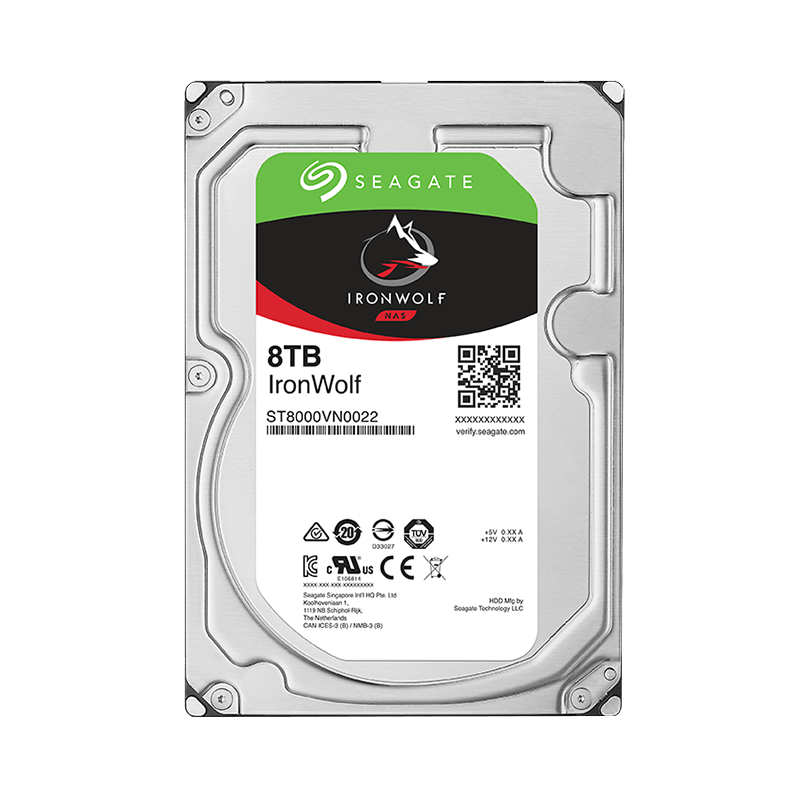 SEAGATE 希捷 酷狼IronWolf系列 3.5英寸 NAS硬盘 8TB (PMR、7200rpm、256MB) ST8000VN004