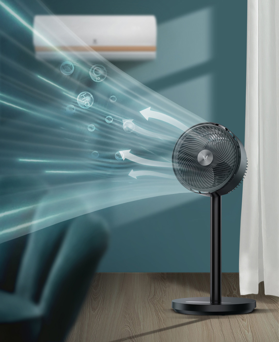 Viomi Anion 3d Air Circulation Fan 5 Air Supply Mode Interactive Large  Screen Display For Home 99-speed Strong Wind Cycle - Fans - AliExpress