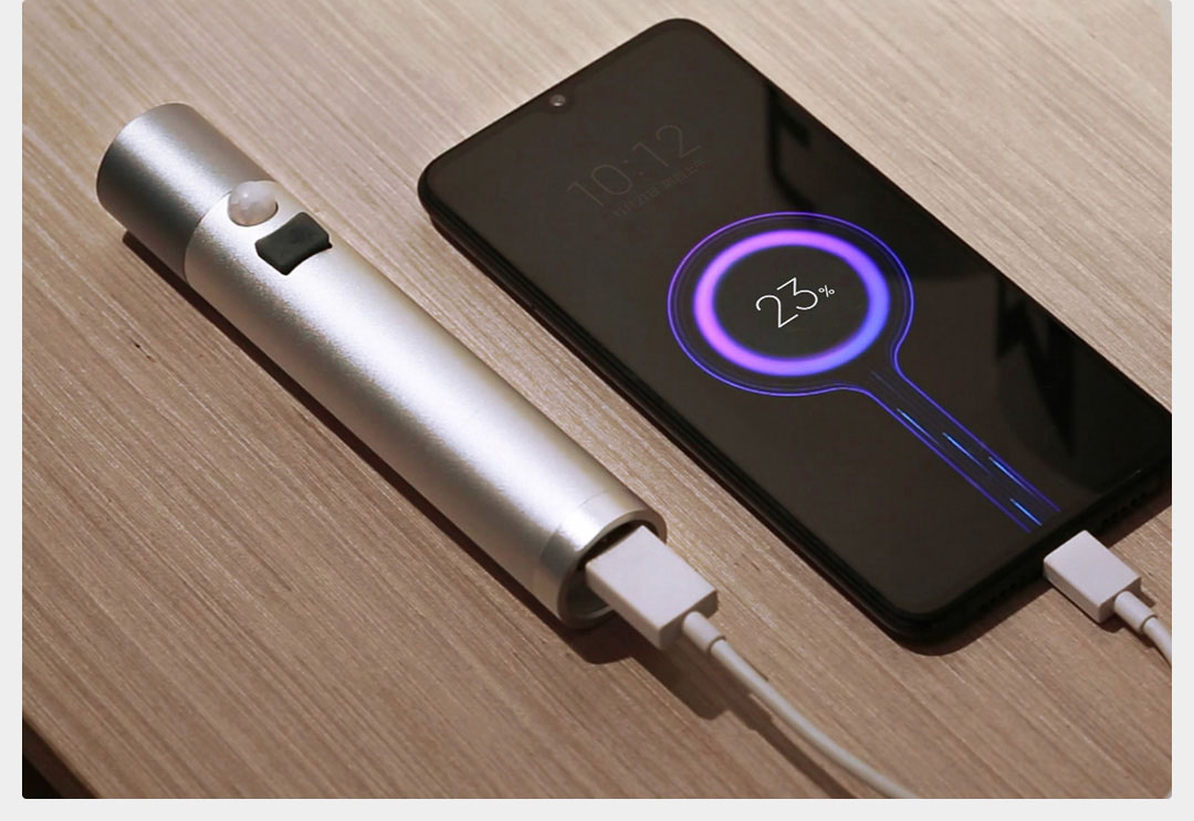 linterna en modo powerbank