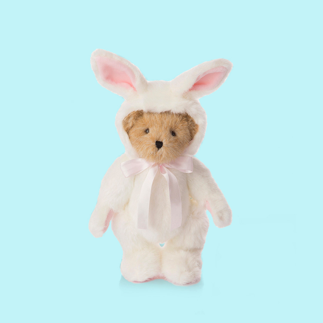 柏文熊仿毛关节麋鹿熊仿毛关节兔子熊婚纱熊泰迪熊 单个装 关节熊兔子款