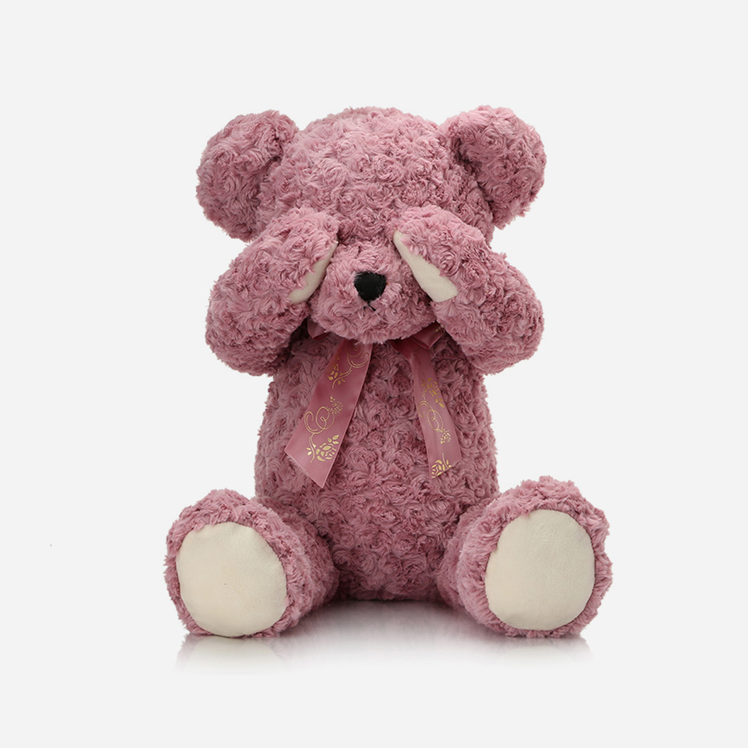 柏文熊领结害羞熊毛绒玩具公仔 单个装 卡其40cm