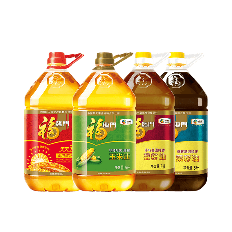 福临门家香味浓香压榨菜籽油5l1桶装