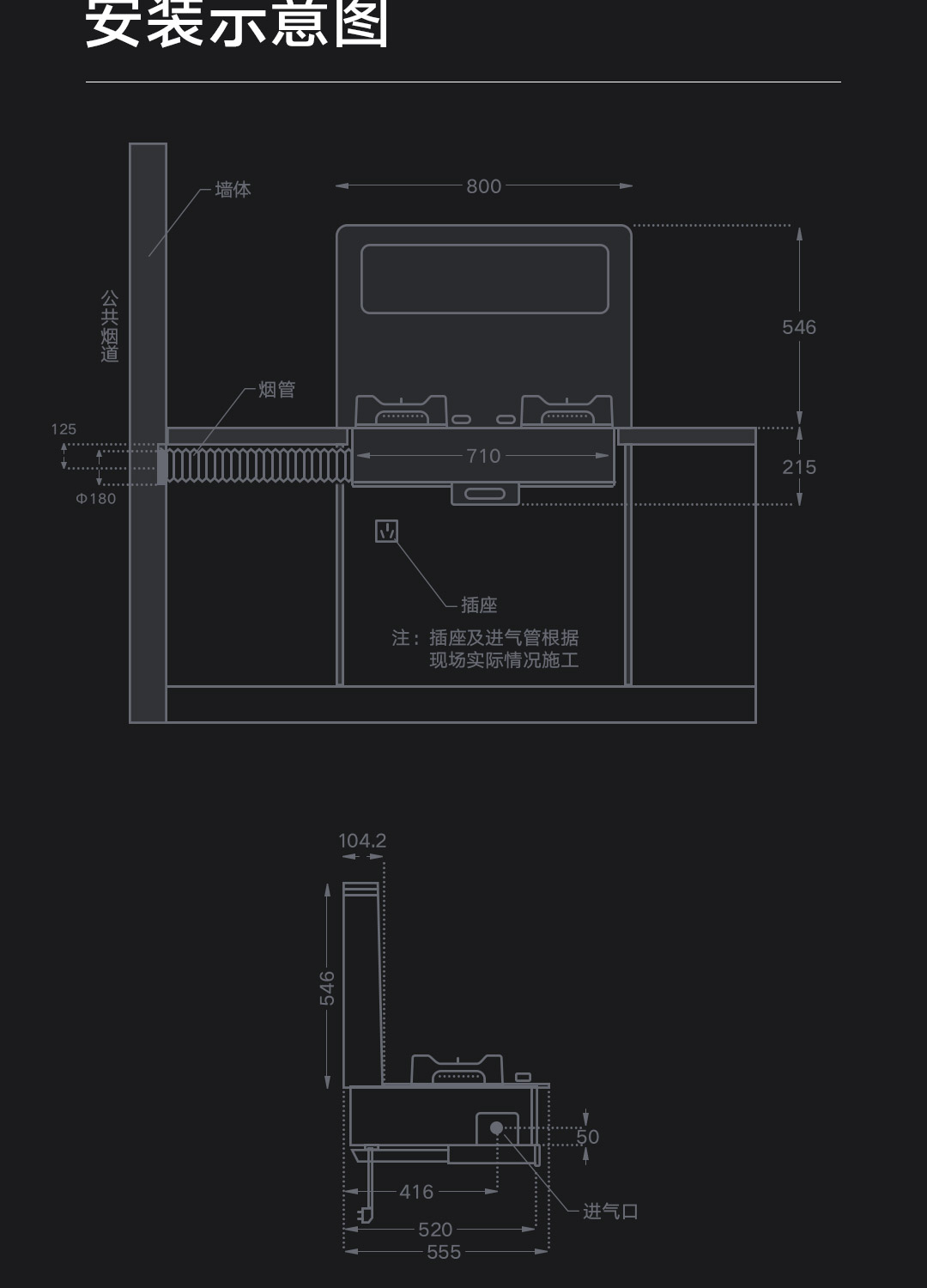 集成灶怎么排烟图片