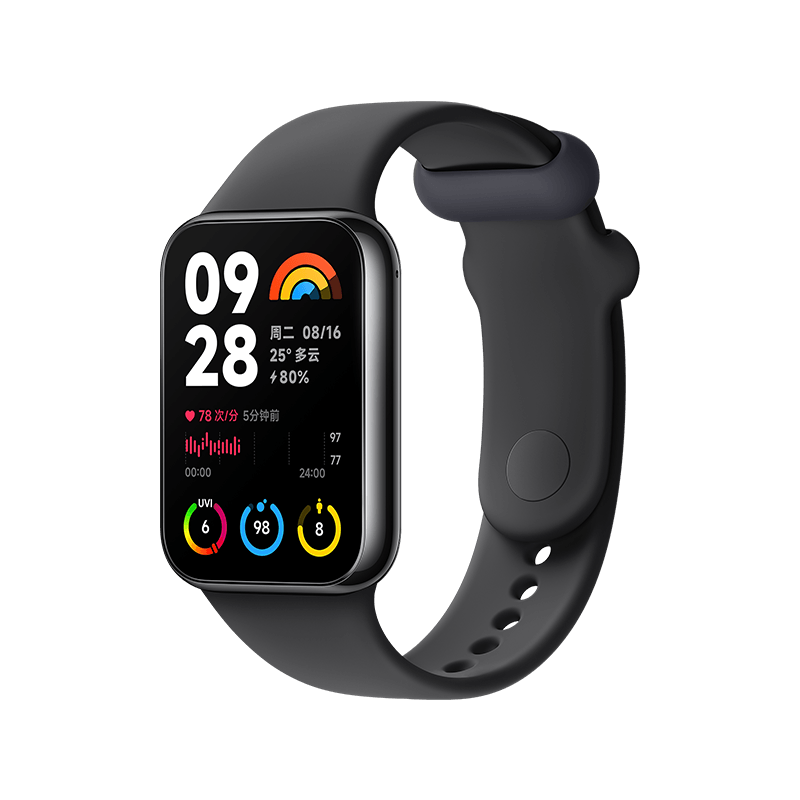 Xiaomi 小米手环8 Pro 智能手环 夜跃黑 TPU腕带（心率、血氧、压力、NFC、GNSS）
